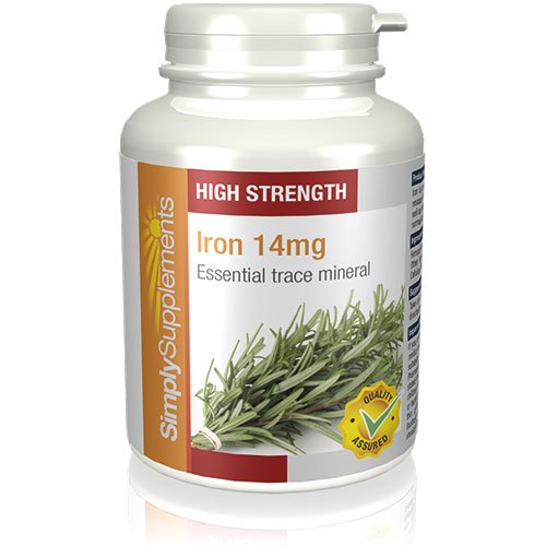 Fer 14mg | Favorise les niveaux d'énergie | 120 Comprimés | Simply Supplements
